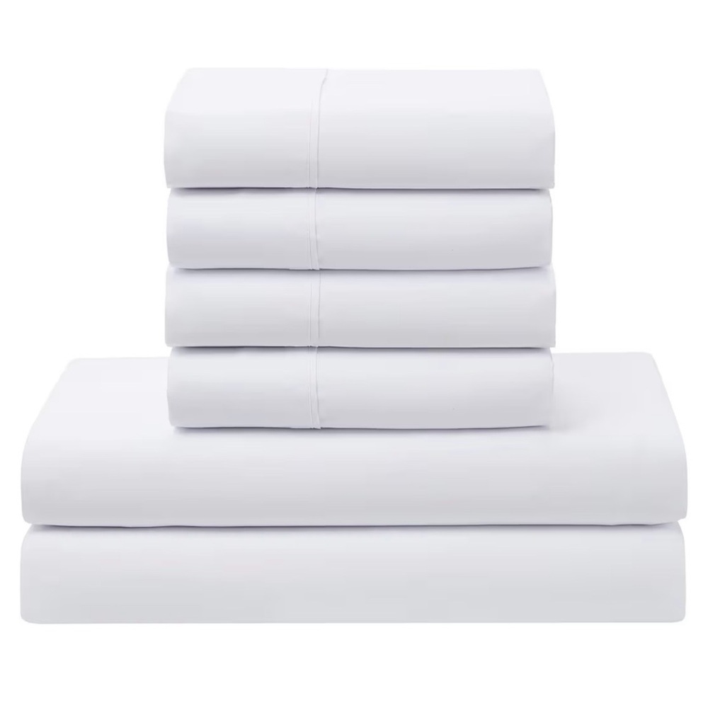 Luxury Microfiber 5 Piece White Bedding Sheet Set